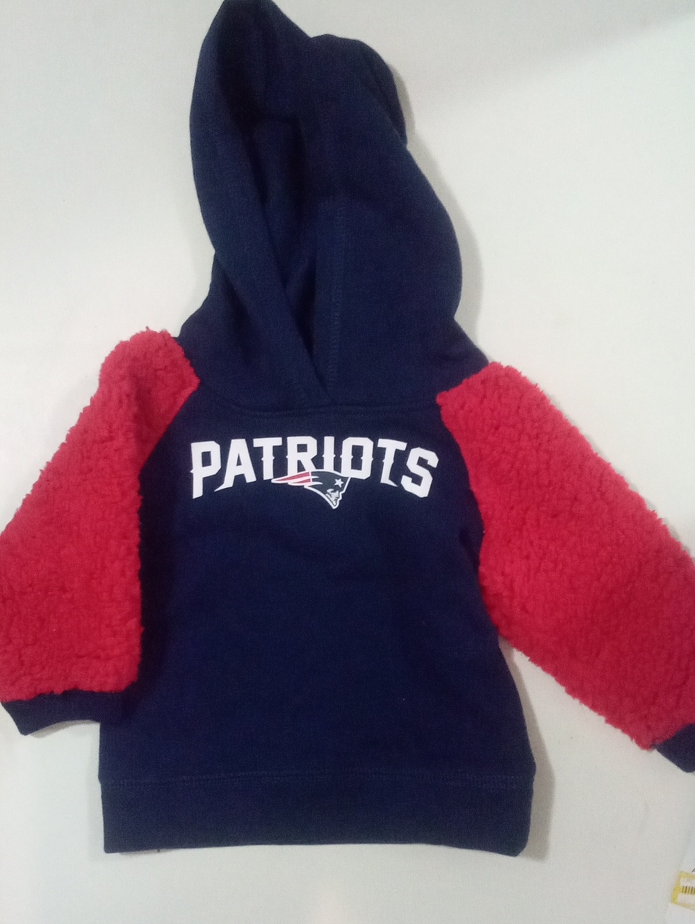 Team Apparel Navy Hoodie with Red Sherpa Sleeves 12 M 12M Infant NWT $30